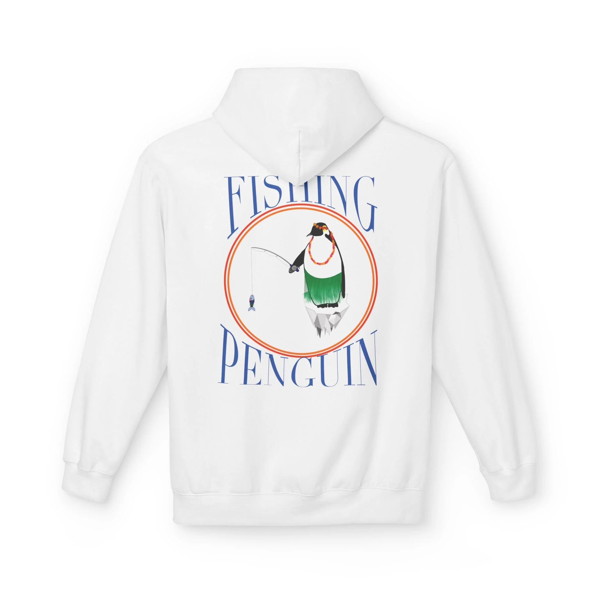 Hawaiin Penguin Hoodie — Fishing Penguin